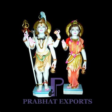 multicolor white marble shiva parvati statue size 1 feet to 12 feet for worship at rs 151000