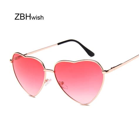 Heart Mirror Sunglasses Women Brand Designer Cat Eye Sun Glasses Female Retro Love Heart Shaped