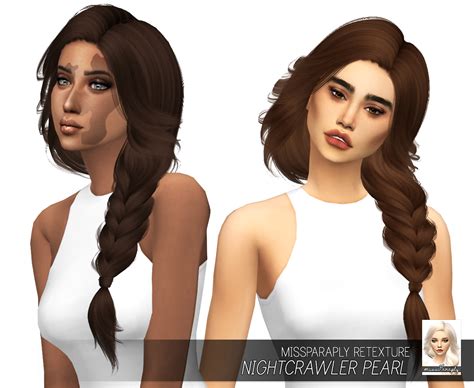 Sims 4 Hairs ~ Miss Paraply Nightcrawler S Pearl Hair Retextured