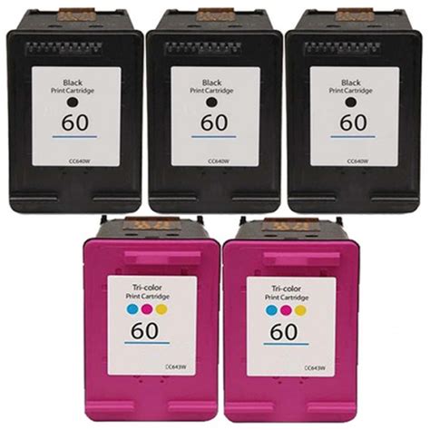 Hp 60 Remanufactured Ink Cartridge 5 Piece Combo Pack