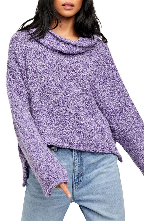 Womens Free People Bff Cowl Neck Sweater Size X Small Purple