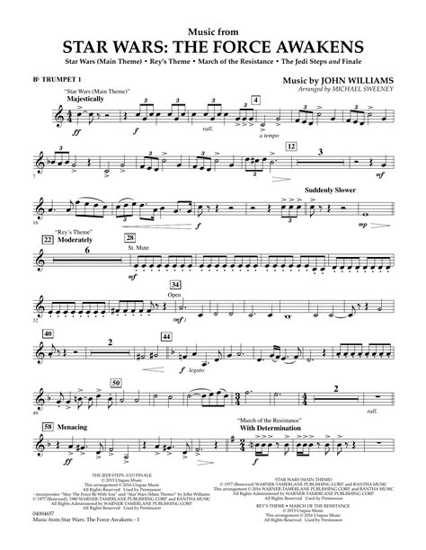 Free Printable Trumpet Sheet Music Star Wars Printable Templates