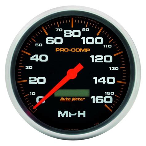 Auto Meter® 5189 Pro Comp Series 5 Speedometer Gauge 0 160 Mph