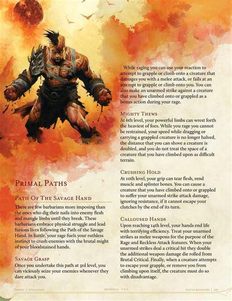 The barbarian doesn't fill the skill monkey role at all, they are geared for physical party support. 5e Barbarian Path of the Brawler v3.0 in 2020 | Dnd 5e ...