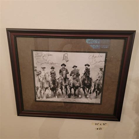 Lot 23 Framed Print Of Magnificent 7 Cowboys Signed Movie