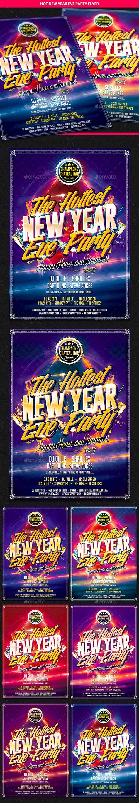 hot new year eve party flyer print templates graphicriver