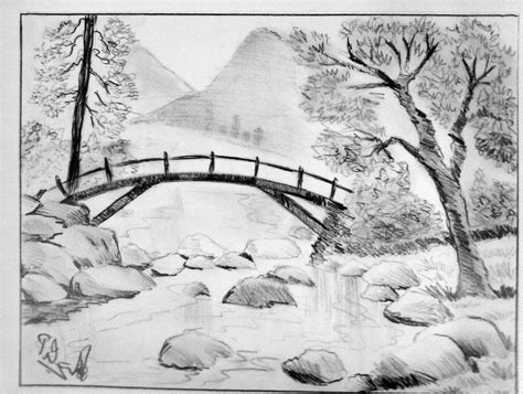 Pencil Drawing Scenery Simple Beautiful Easy Nature Drawings All You