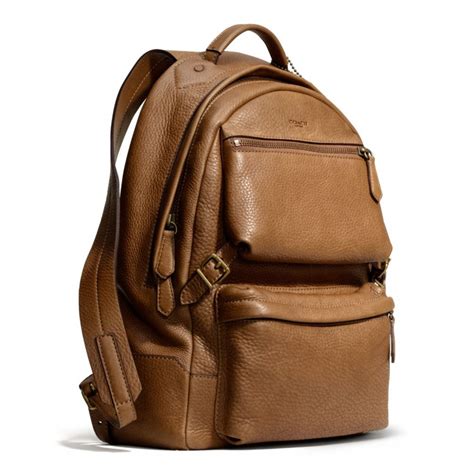 Lyst Coach Bleecker Backpack In Pebbled Leather In Brown For Men
