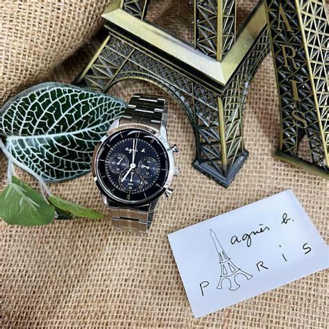 【agnès b 】簡約時尚太陽能三眼計時腕錶 v175 0ce0s 40mm 現代鐘錶
