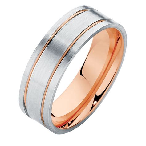 Wedding band mens wedding bands wedding band tungsten silicone wedding bands silicon rings wedding bands hawaiian wedding band anillos there are 2,499 suppliers who sells gold platinum wedding band on alibaba.com, mainly located in asia. Mens Two Tone Rose Gold Wedding Ring | Flat Mens Two Tone II