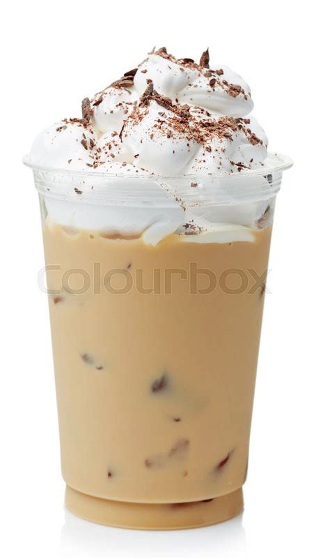 Iced Coffee Covered With Whipped Cream Stock Image Colourbox