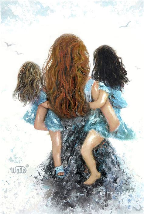 Redhead Mom Two Daughters Painting By Vickie Wade Pixels
