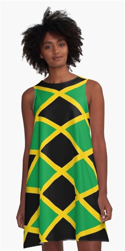 Jamaican National Flag Graphic T Shirt Dress By Identiti Jamaica