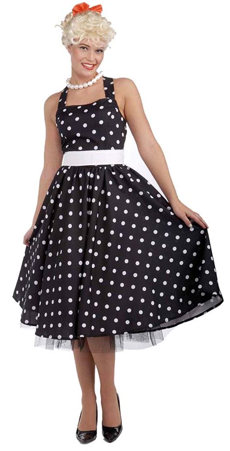 Plus Size 50s Cutie Polka Dot Dress Costume Pink Ladies And T Birds