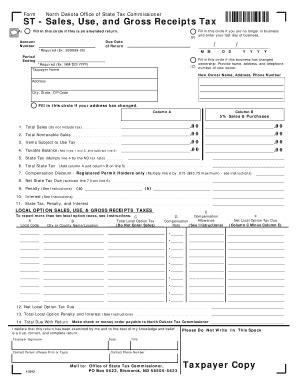 Click here for aviation fuel sales & use tax forms. Form ST - Sales, Use, and Gross Receipts Tax - Taxpayer ...