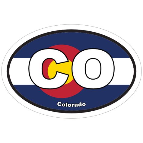 Colorado Co State Flag Oval Sticker