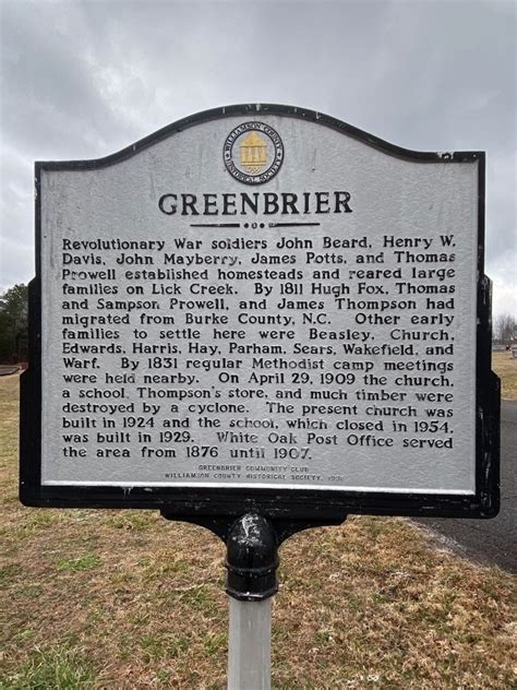 Greenbrier Historical Marker