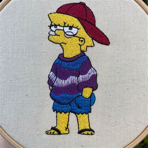 Lisa Simpson Hippie 5 Inch Embroidery Hoop Etsy