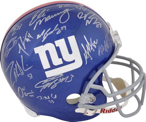 New York Giants Super Bowl Xlvi Team Autographed Logo Replica Helmet