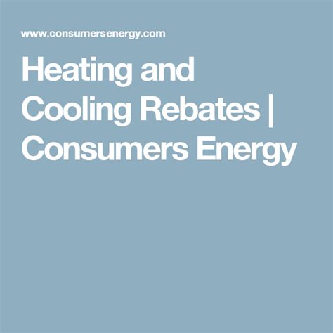 Consumers Energy Heating And Cooling Rebates