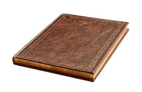 Premium Photo Brown Book With Gold Pages Isolated