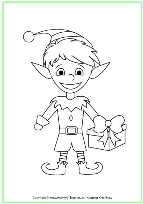 We are always adding new ones, so make sure to come back and check us out or make a suggestion. Christmas Elf Colouring Page