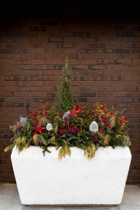 Front Porch Winter Planters Diy Planters Holiday