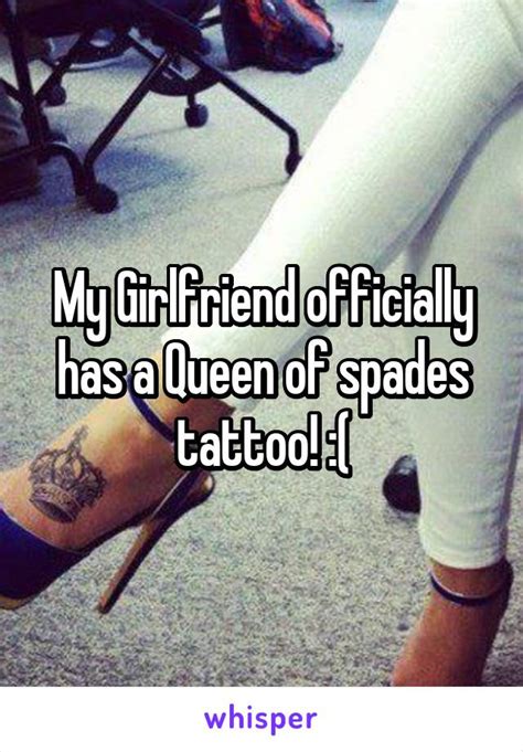 my girlfriend officially has a queen of spades tattoo