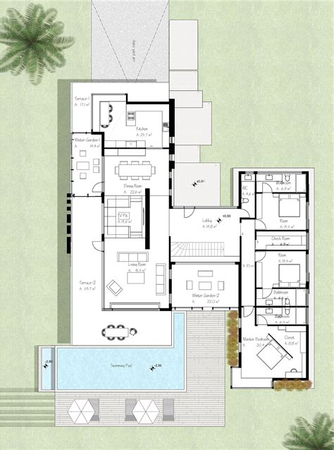 Modern Villa Design Plan Pool Villas A Plan Modern House Floor Plans