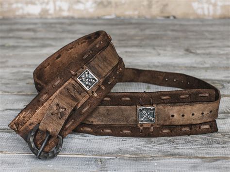 Warrior Wide Belt Medieval Leather Belt Celtic Larp And Sca Etsy