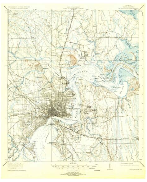 Jacksonville Florida 1918 1931 Usgs Old Topo Map 15x15 Quad Old Maps