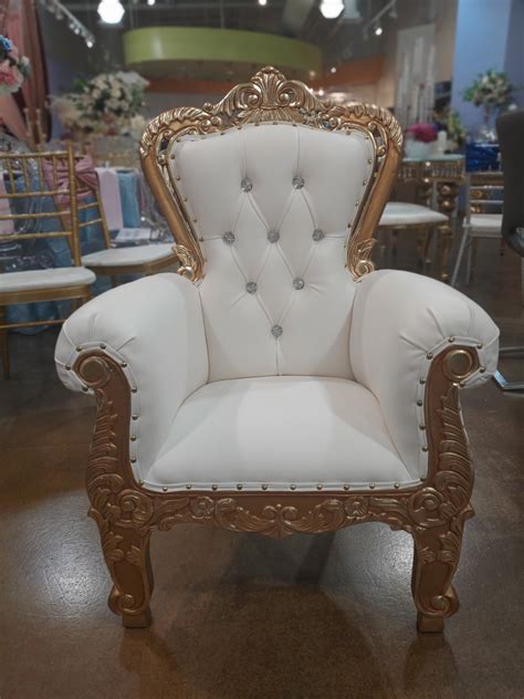 mini Tiffany kids throne chair gold - Eventlyst