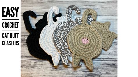 Crochet Cat Butt Coaster Tutorial Full Crochet Pattern Easy To Make