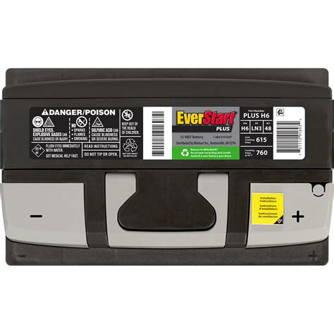 Everstart Plus Lead Acid Automotive Battery Group Size H6