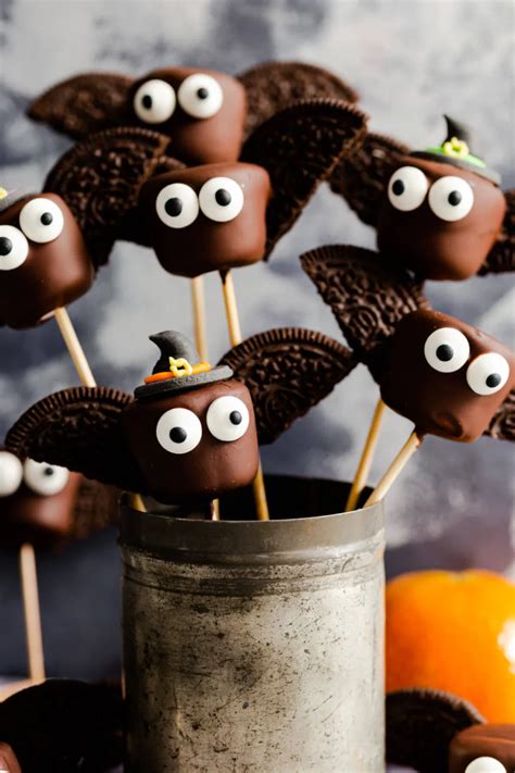 Super Cute Chocolate Marshmallow Halloween Bats Made With Only 4