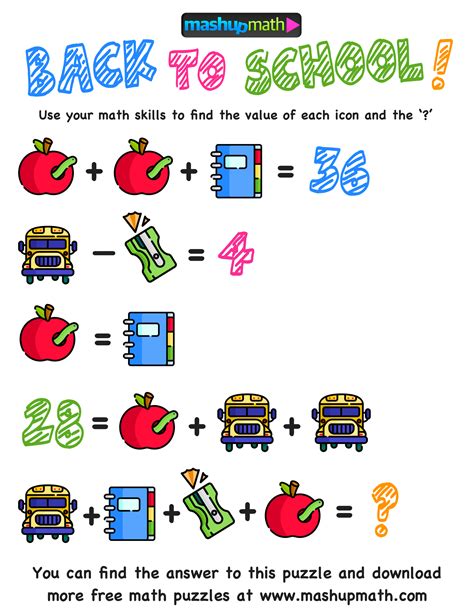 Here Are The Only Free Back To School Math Worksheets Youll Ever Need