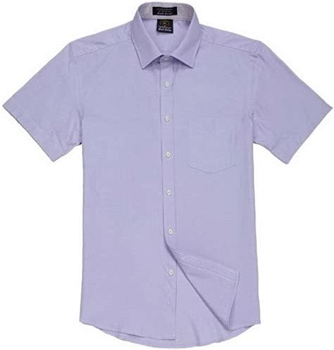 Eozy Mens Plain Short Sleeve Casual Shirt Purple Purple L 38