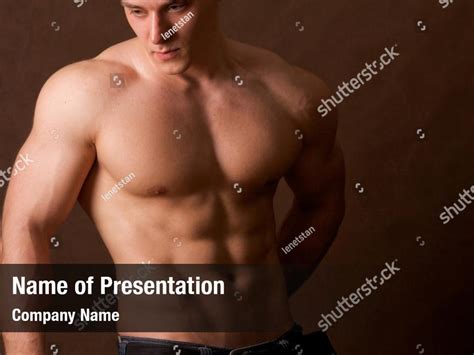 Shirtless Guy Sexy Muscular Powerpoint Template Shirtless Guy Sexy