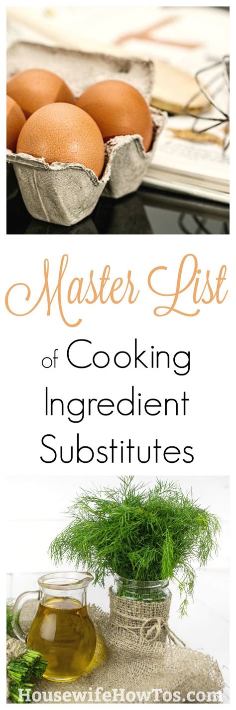 Ultimate List Of Ingredient Substitutions Cooking Ingredients