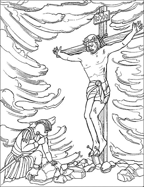 Jesus In Cross Coloring Page
