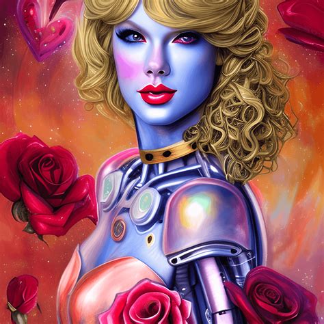 One Cyborg Robot Stunning Beautiful Taylor Swift · Creative Fabrica