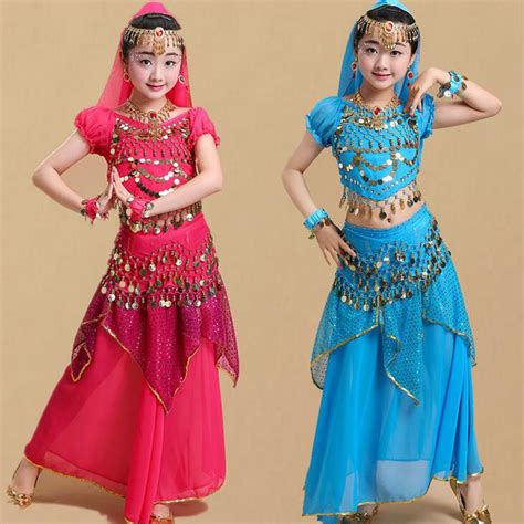 Kids Belly Dance Wear Costumes Girls Bollywood Dancing Clothes Indian