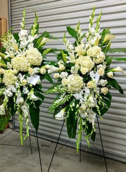 White Standing Spray Funeral Flowers Funeral Spray Flowers Funeral