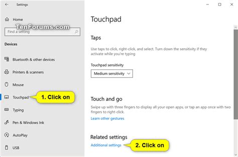 Enable Or Disable Touchpad Tapping And Tap To Click In Windows 10