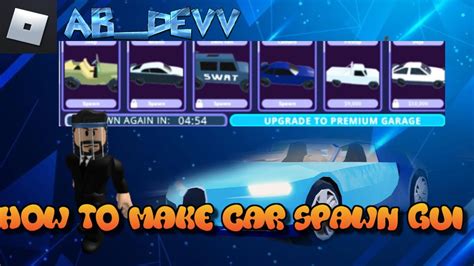 Roblox Studio How To Make A Gui Car Spawner Youtube