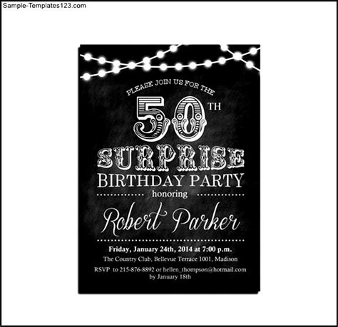 Surprise 50th Birthday Invitation Sample Templates Sample Templates