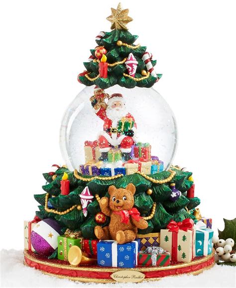 Christopher Radko Splendid Santas Tree Snow Globe Holiday Lane