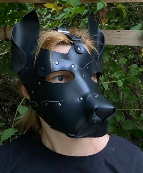 Puppy Play Hood Leather Puppy Mask Leather Dog Mask Sex Etsy Canada