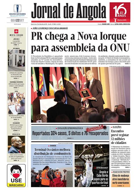 Jornal De Angola Quarta 22 De Setembro De 2021