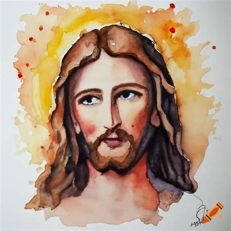 Watercolor Painting Of Jesus